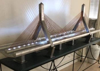 A retired sheet metal worker made a stunning model of the Zakim Bridge
